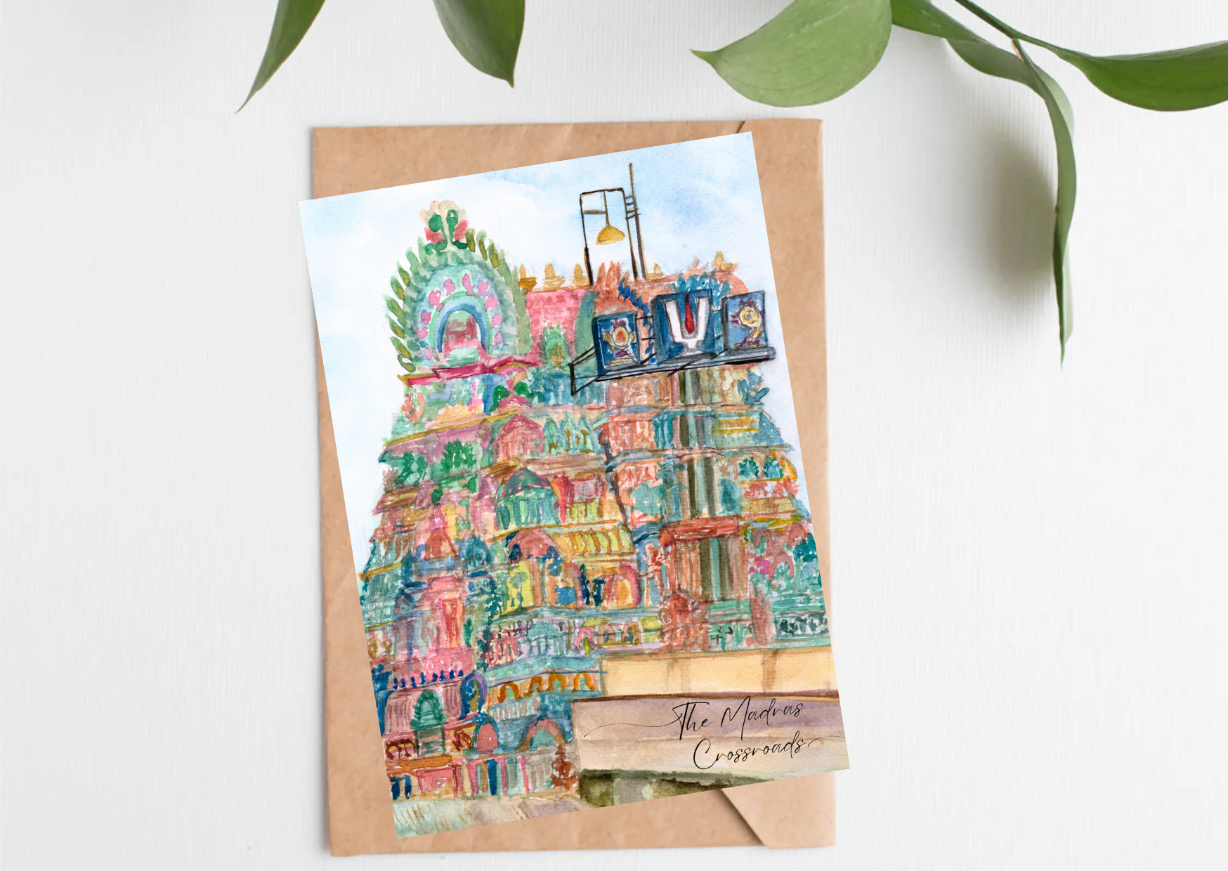 The Madras Crossroads: Parthasarathy Temple — A6 Postcards by Aishwarya Ashok